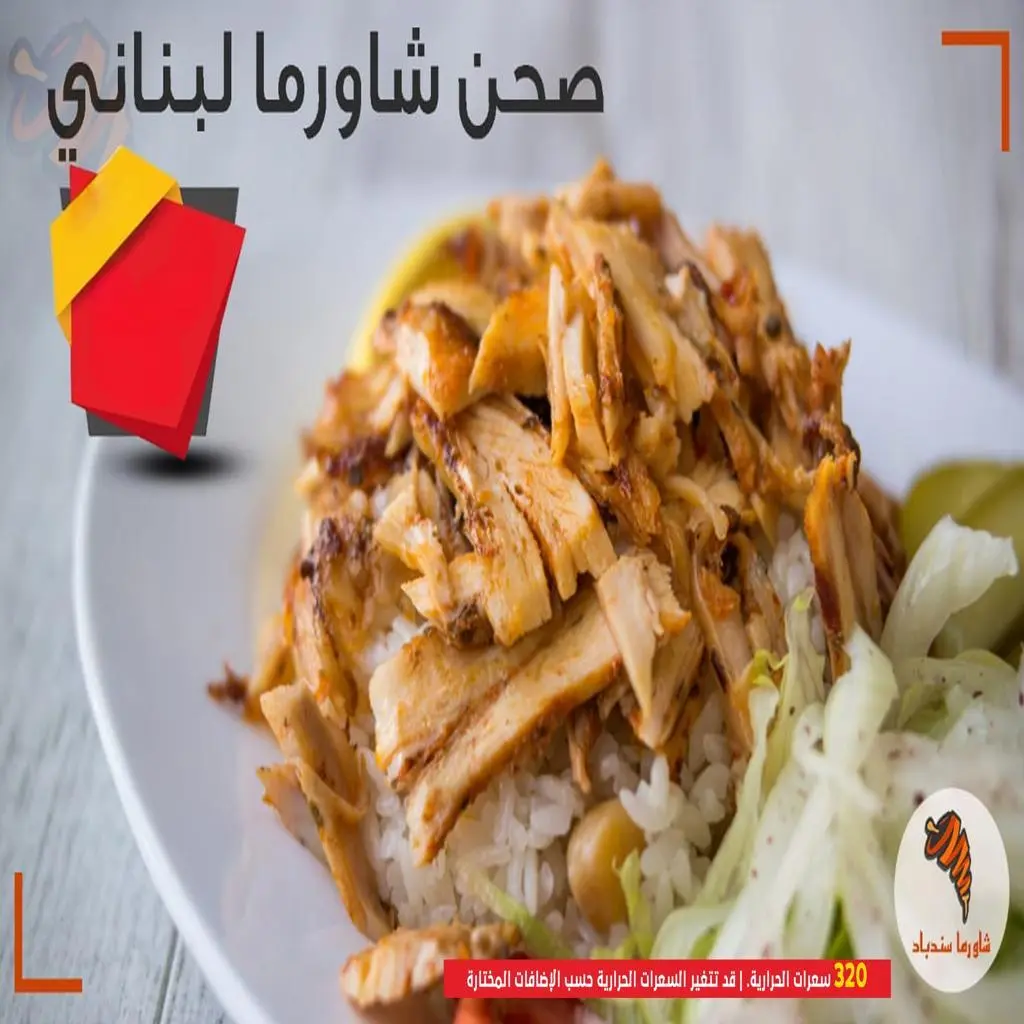 صحن شاورما لبناني